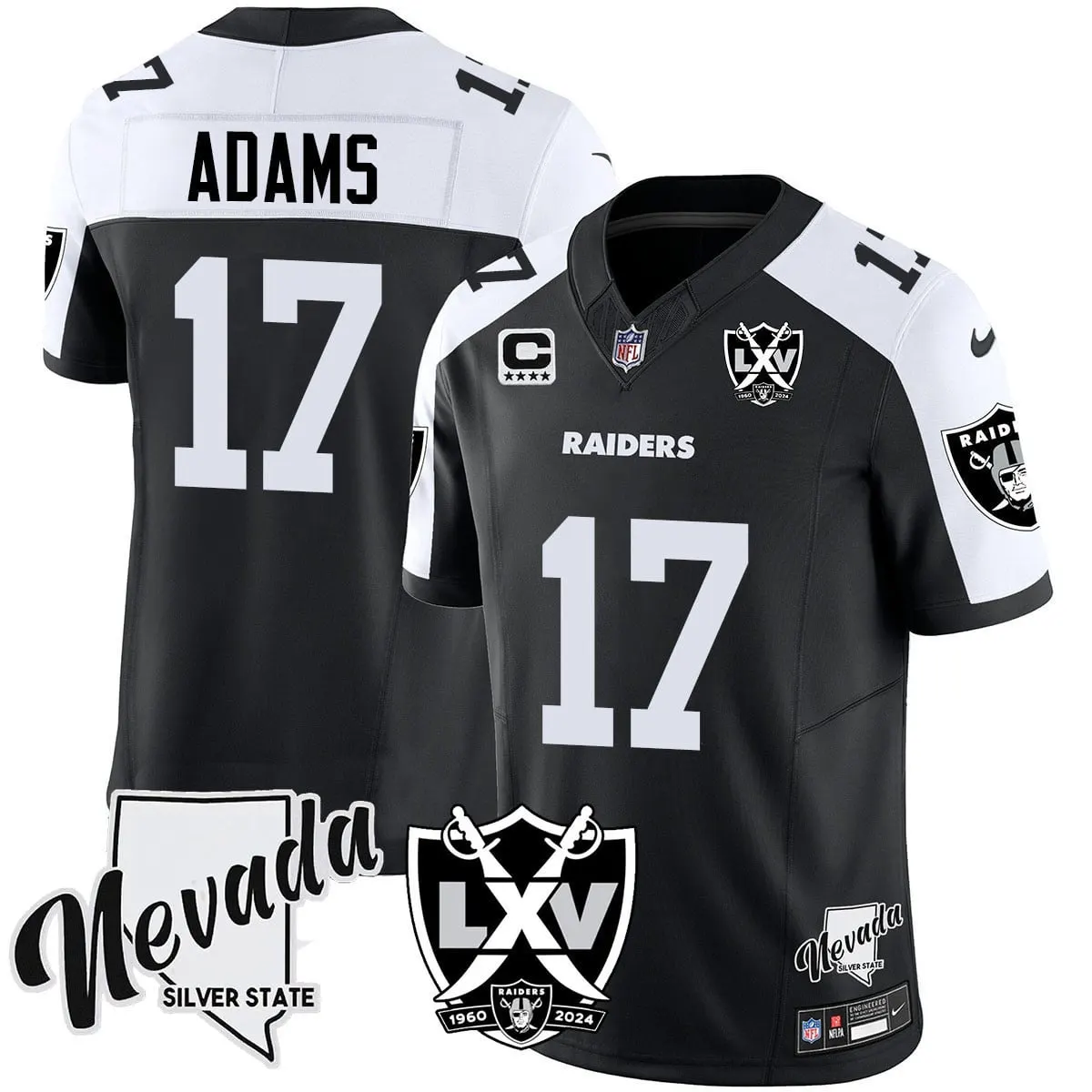 Las Vegas Raiders Nike 2025 65th Anniversary Vapor Limited Stitched Jersey - Black - Image 2