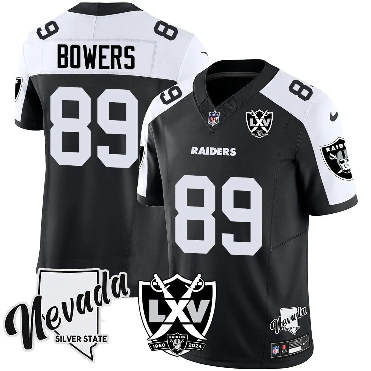 Las Vegas Raiders Nike 2025 65th Anniversary Vapor Limited Stitched Jersey - Black - Image 3