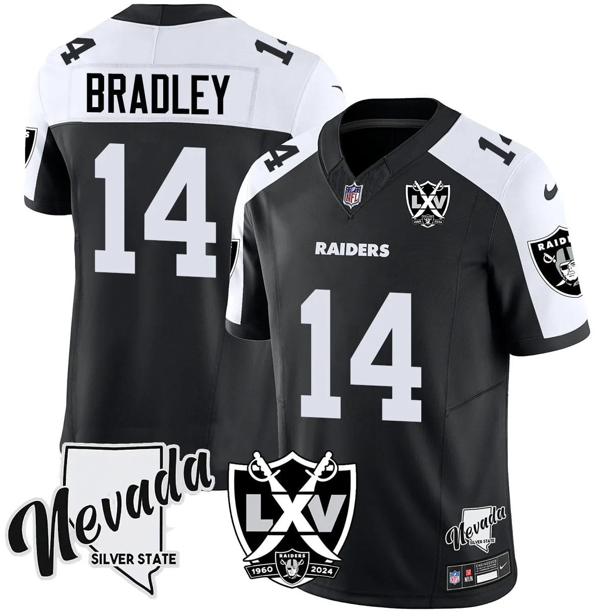 Las Vegas Raiders Nike 2025 65th Anniversary Vapor Limited Stitched Jersey - Black - Image 7