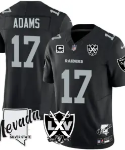 Las Vegas Raiders Nike 2025 65th Anniversary Vapor Limited Stitched Jersey - Black - Image 9