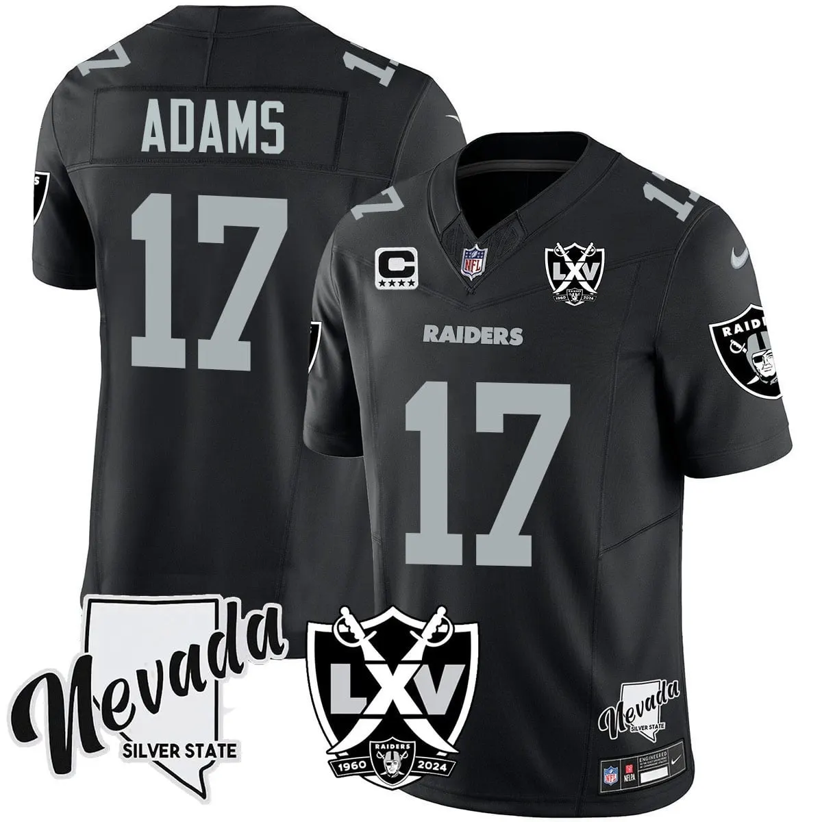 Las Vegas Raiders Nike 2025 65th Anniversary Vapor Limited Stitched Jersey - Black - Image 9