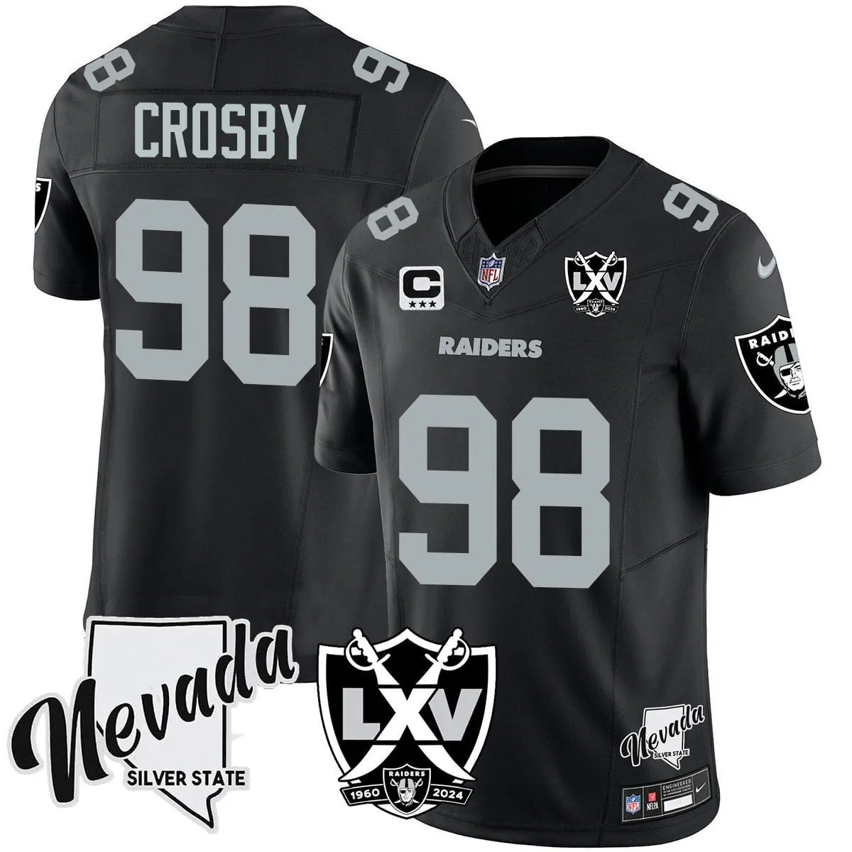 Las Vegas Raiders Nike 2025 65th Anniversary Vapor Limited Stitched Jersey - Black - Image 11
