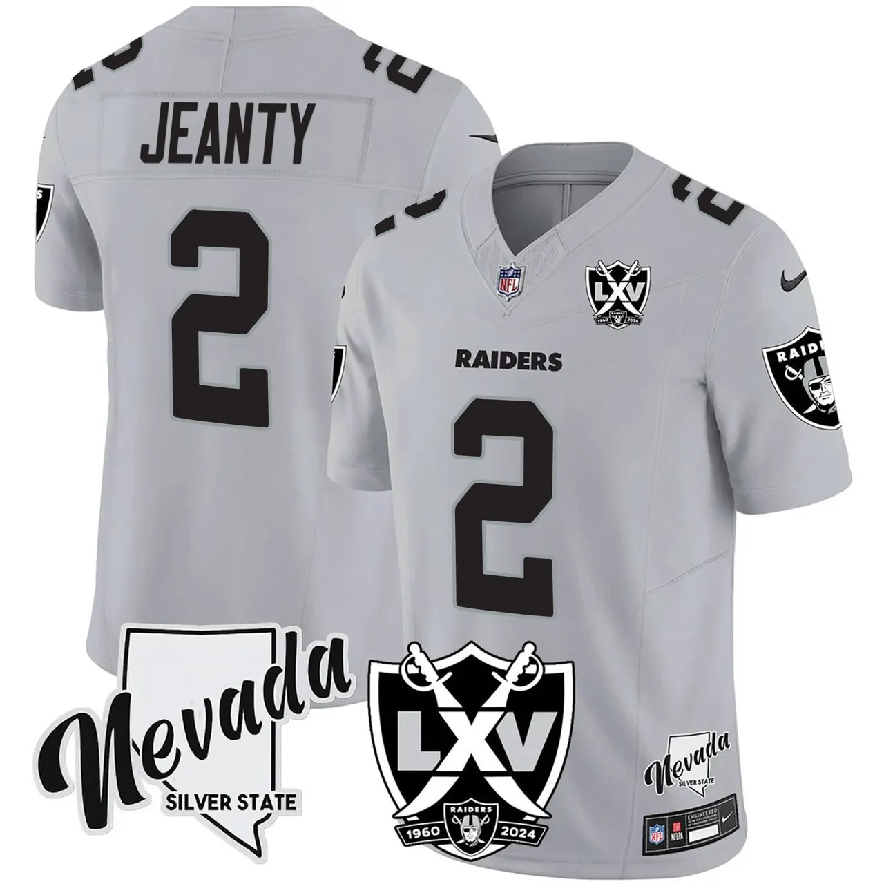 Las Vegas Raiders Nike 2025 65th Anniversary Vapor Limited Stitched Jersey - Black - Image 15