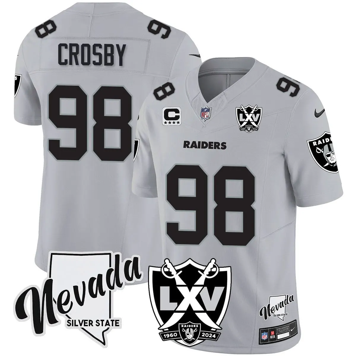 Las Vegas Raiders Nike 2025 65th Anniversary Vapor Limited Stitched Jersey - Black - Image 18