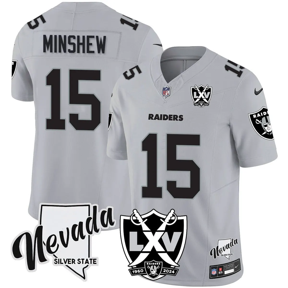 Las Vegas Raiders Nike 2025 65th Anniversary Vapor Limited Stitched Jersey - Black - Image 19
