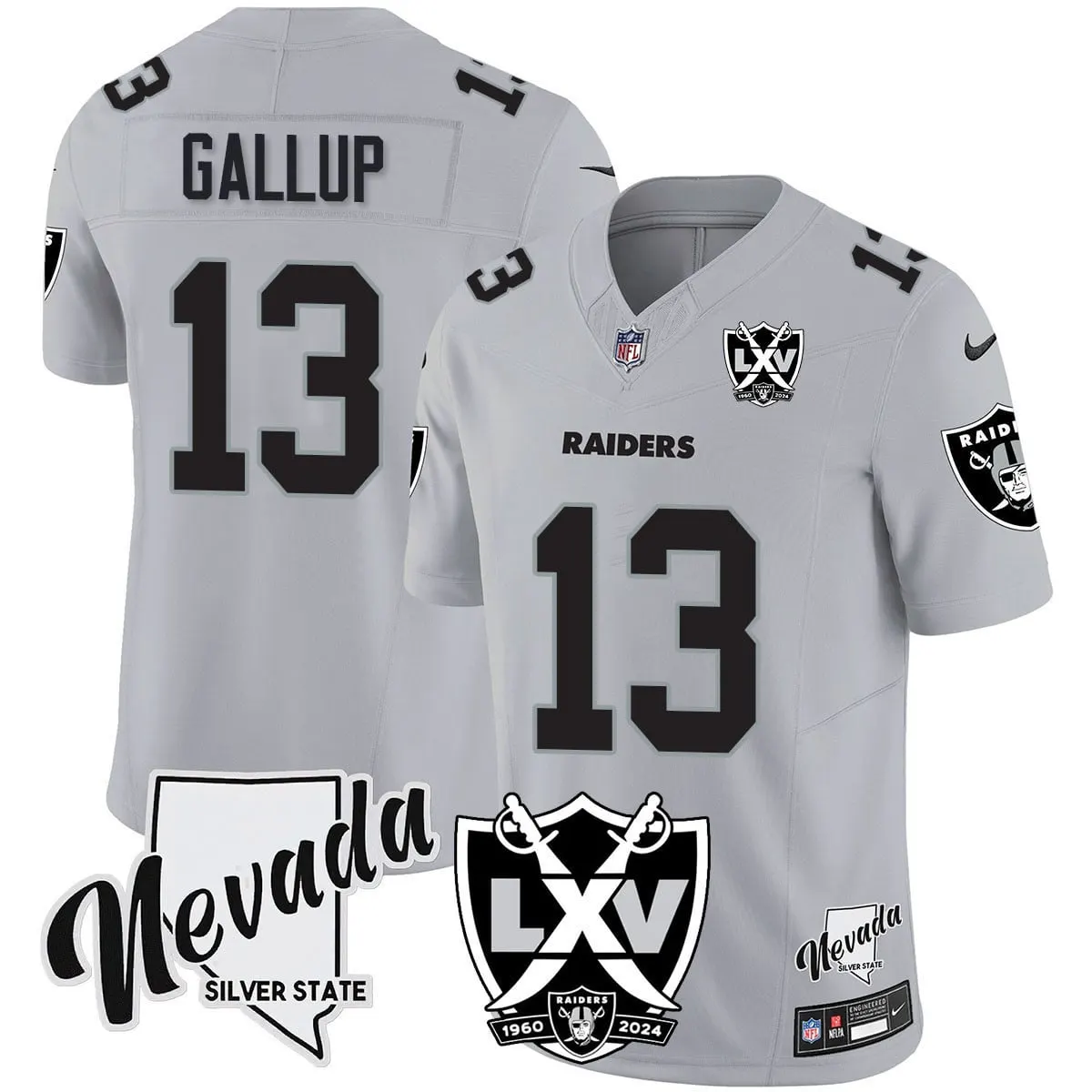 Las Vegas Raiders Nike 2025 65th Anniversary Vapor Limited Stitched Jersey - Black - Image 20