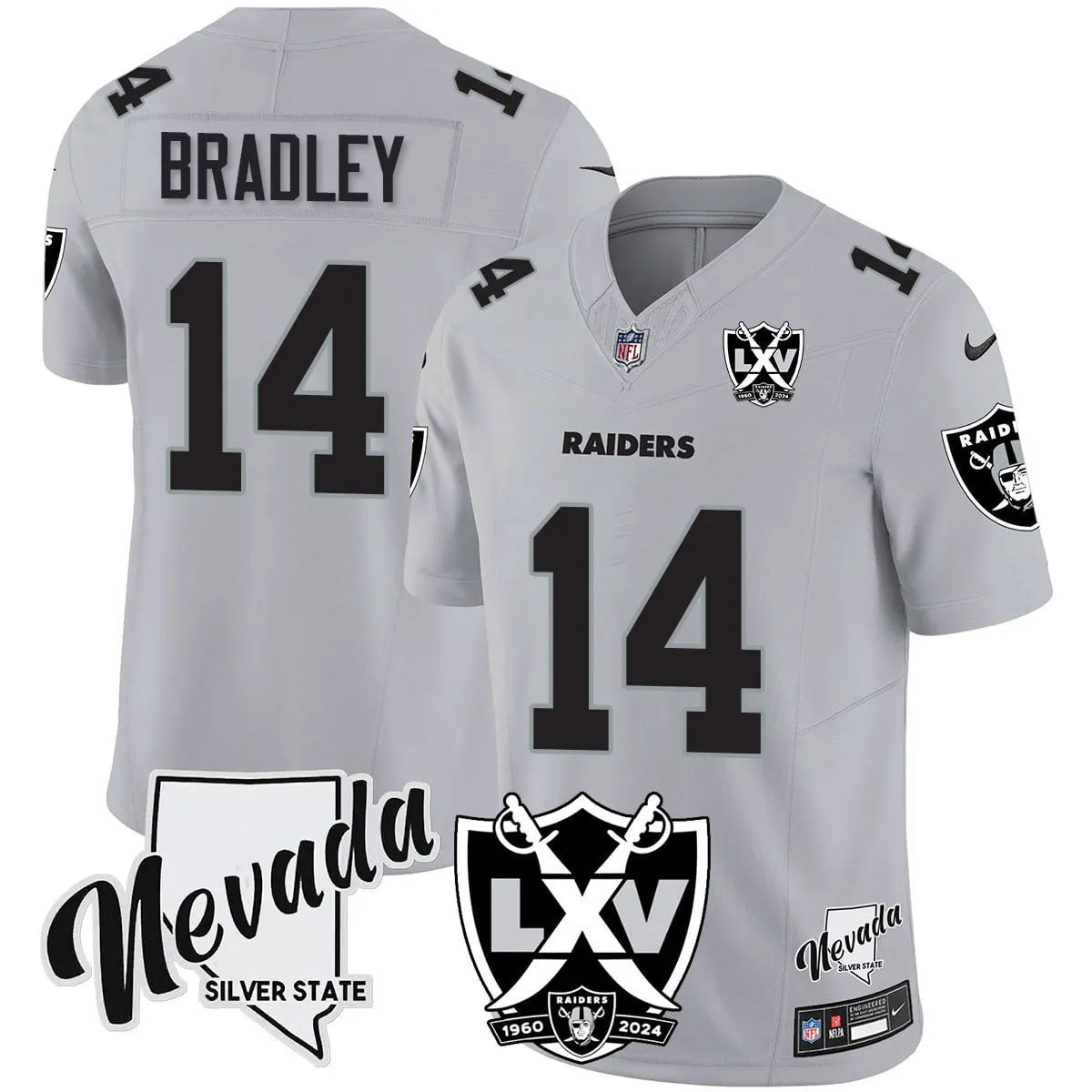 Las Vegas Raiders Nike 2025 65th Anniversary Vapor Limited Stitched Jersey - Black - Image 21