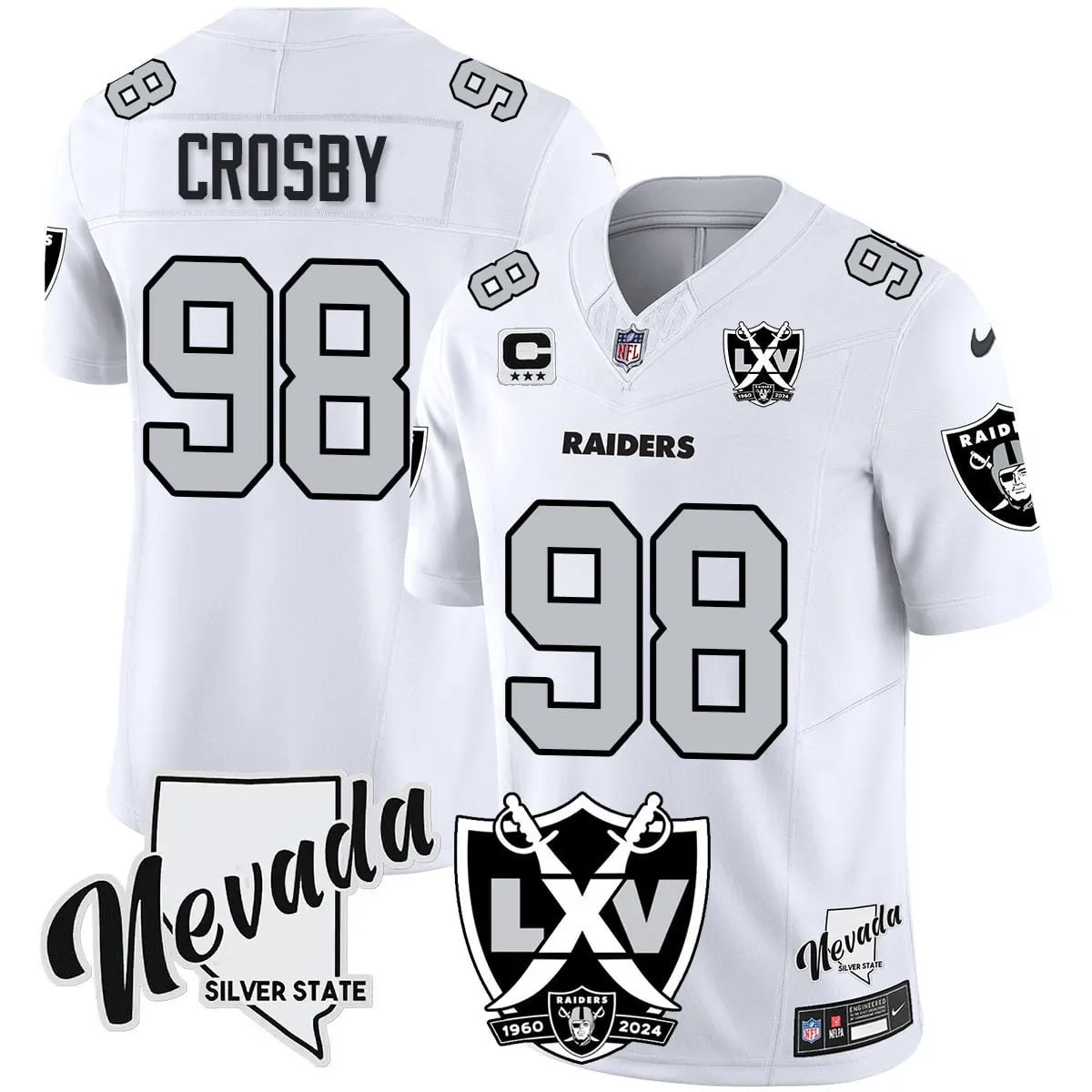 Las Vegas Raiders Nike 2025 65th Anniversary Vapor Limited Stitched Jersey - Black - Image 25