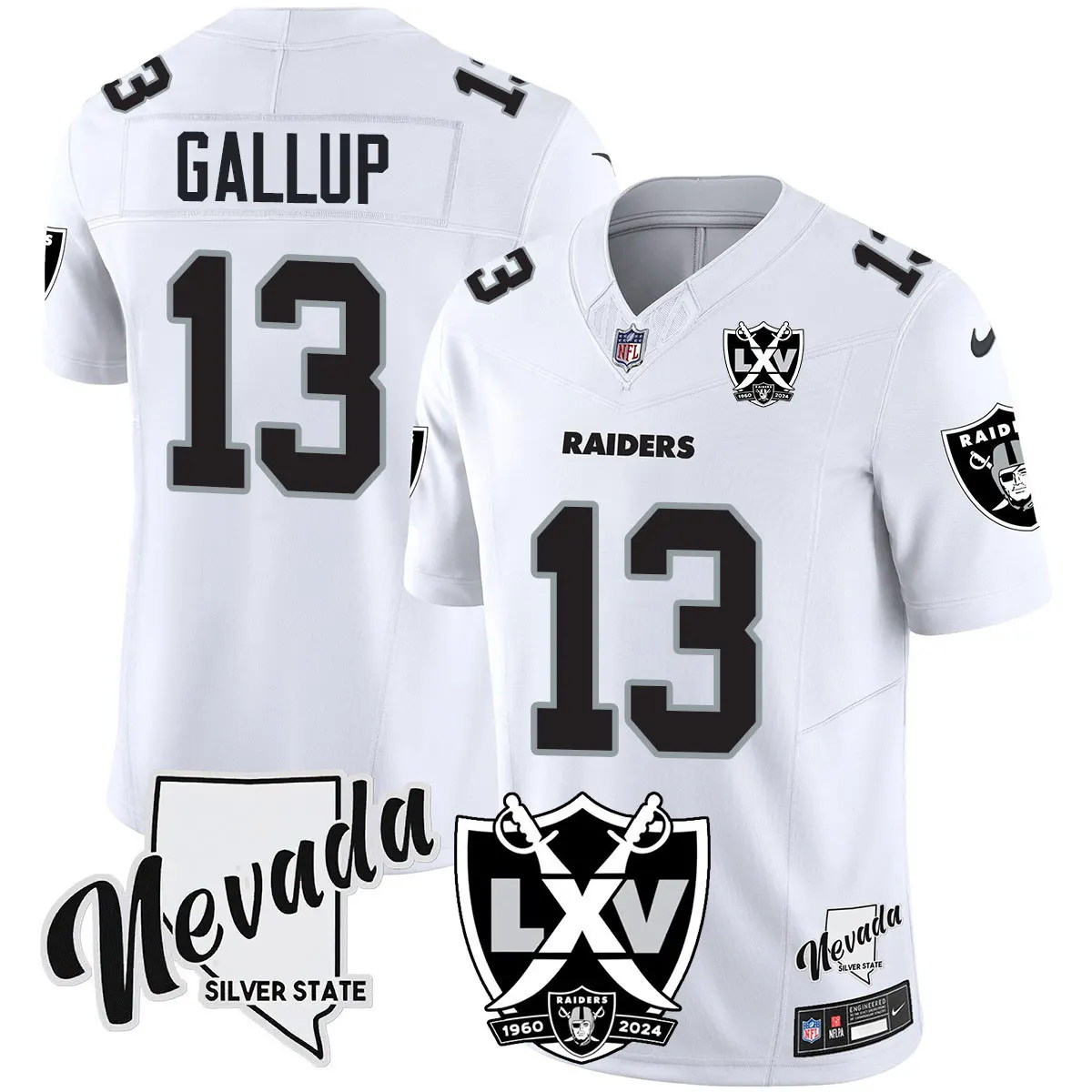 Las Vegas Raiders Nike 2025 65th Anniversary Vapor Limited Stitched Jersey - Black - Image 34