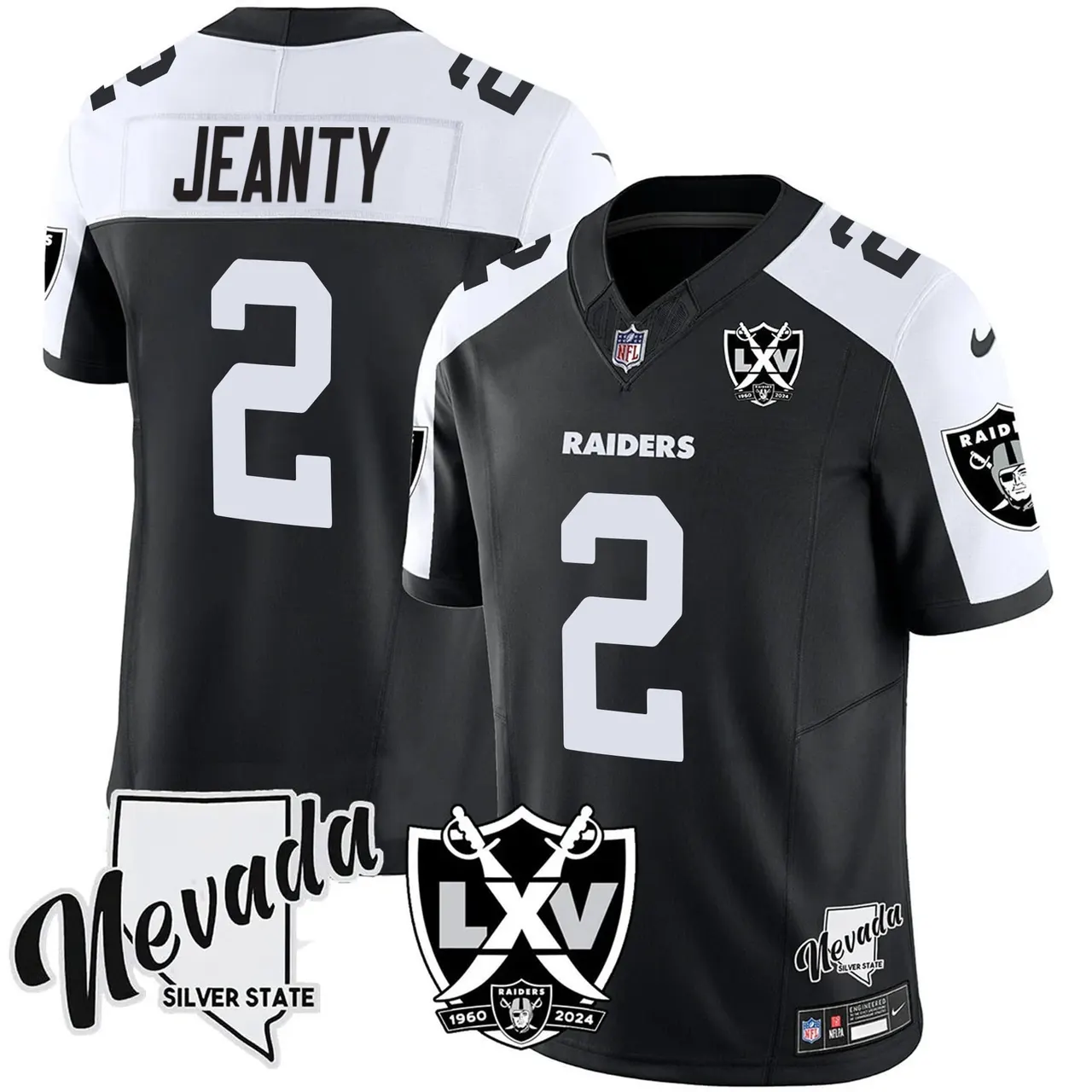 Las Vegas Raiders Nike 2025 65th Anniversary Vapor Limited Stitched Jersey - Black