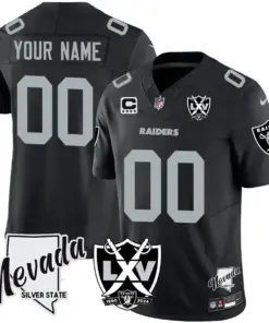 Alternative view of Las Vegas Raiders Nike 2025 65th Anniversary Vapor Custom Limited Stitched Jersey - Black