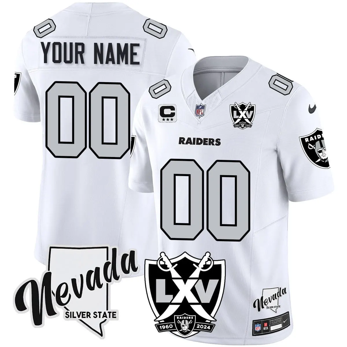 Las Vegas Raiders Nike 2025 65th Anniversary Vapor Custom Limited Stitched Jersey - Black - Image 4