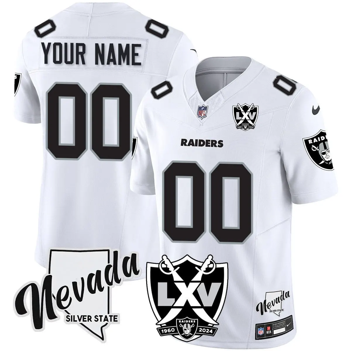 Las Vegas Raiders Nike 2025 65th Anniversary Vapor Custom Limited Stitched Jersey - Black - Image 5