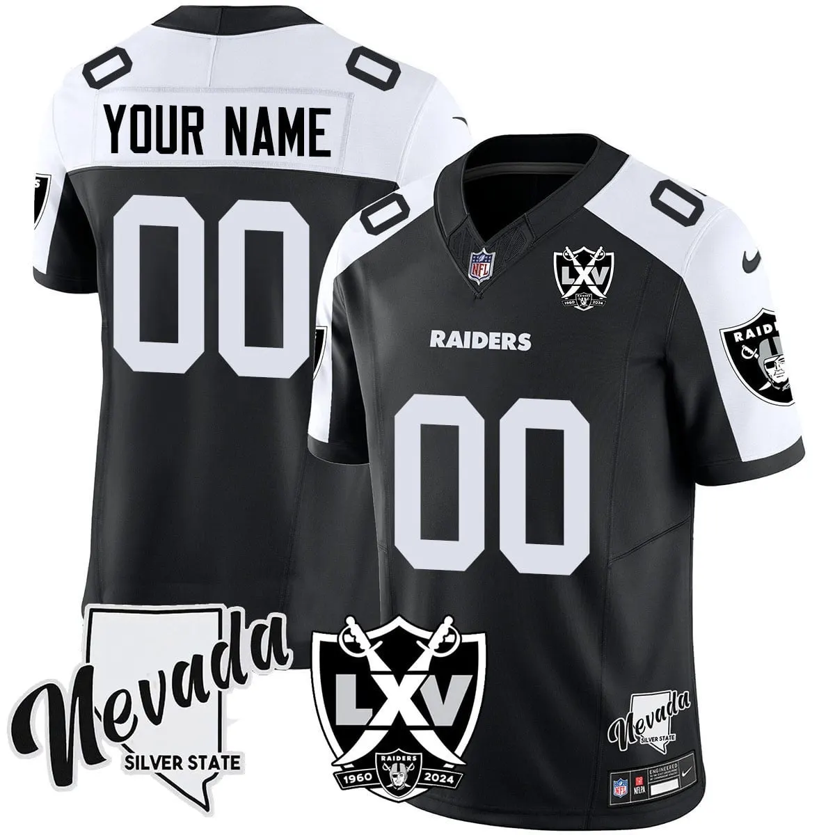 Las Vegas Raiders Nike 2025 65th Anniversary Vapor Custom Limited Stitched Jersey - Black