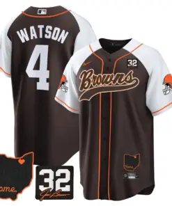 Alternative view of Nick Chubb Cleveland Browns Nike Home Patch Jim Stitched Jersey - Brown