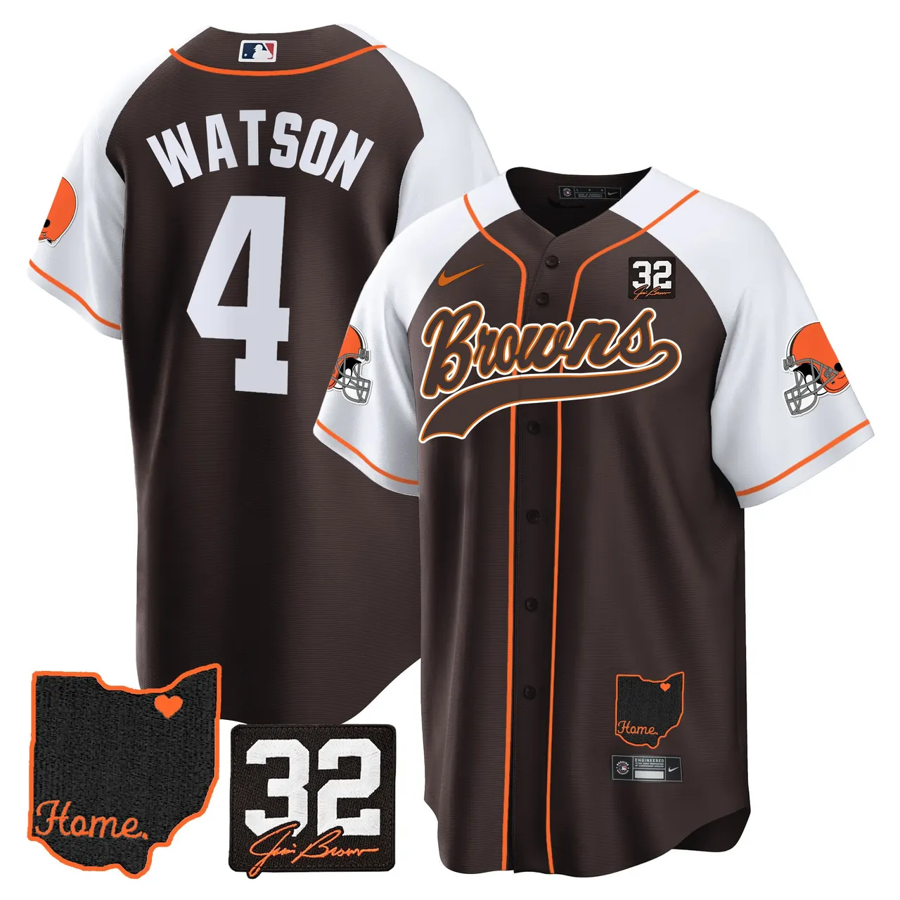 Nick Chubb Cleveland Browns Nike Home Patch Jim Stitched Jersey - Brown - Image 2