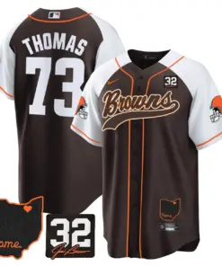 Nick Chubb Cleveland Browns Nike Home Patch Jim Stitched Jersey - Brown - Image 3