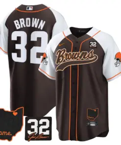 Nick Chubb Cleveland Browns Nike Home Patch Jim Stitched Jersey - Brown - Image 4