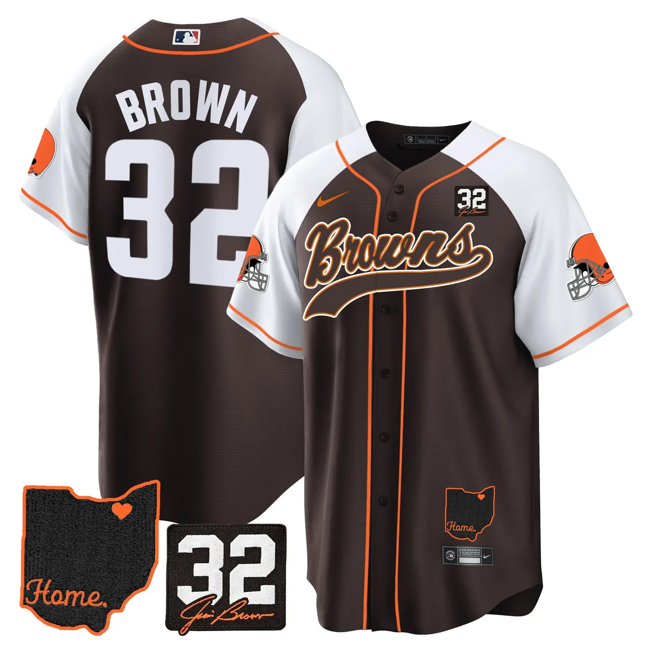 Nick Chubb Cleveland Browns Nike Home Patch Jim Stitched Jersey - Brown - Image 4