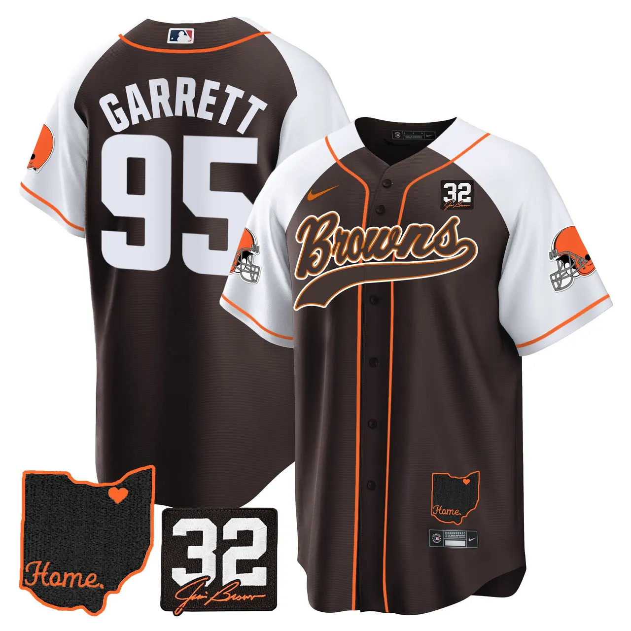 Nick Chubb Cleveland Browns Nike Home Patch Jim Stitched Jersey - Brown - Image 5