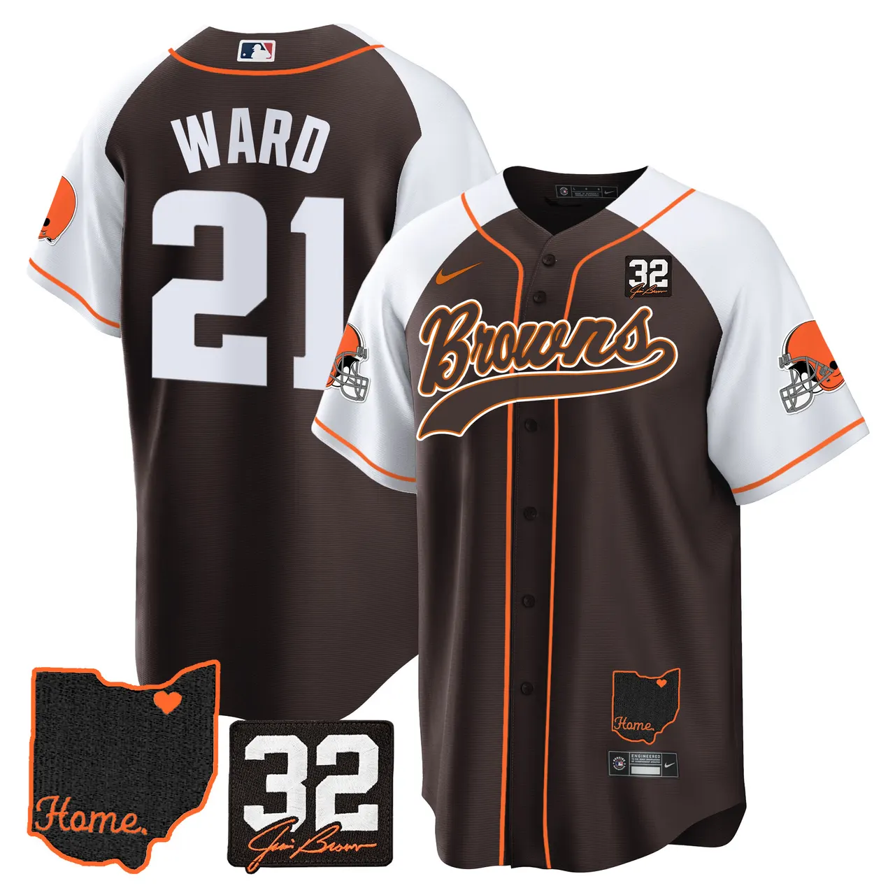 Nick Chubb Cleveland Browns Nike Home Patch Jim Stitched Jersey - Brown - Image 6