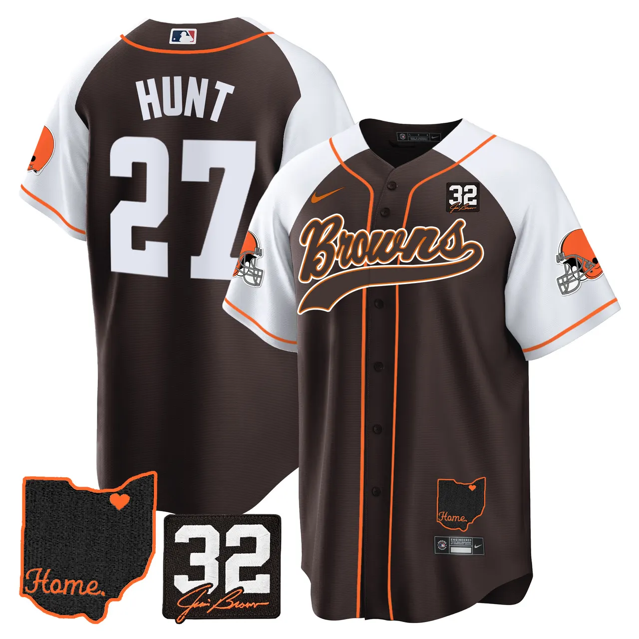 Nick Chubb Cleveland Browns Nike Home Patch Jim Stitched Jersey - Brown - Image 7