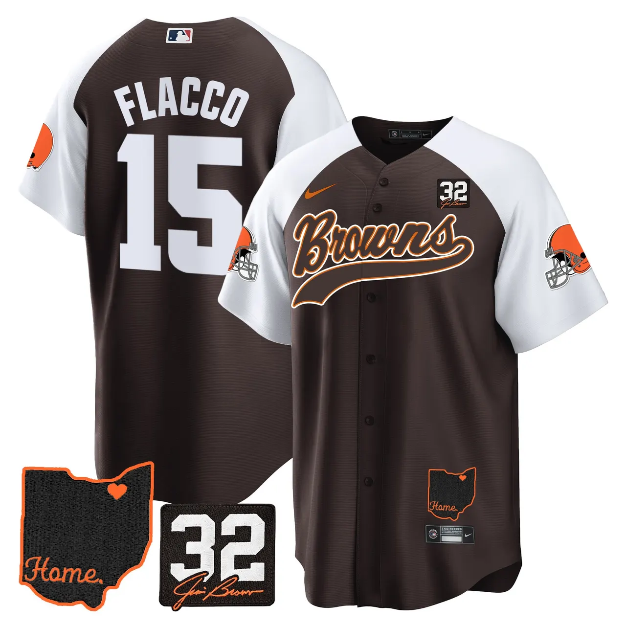Nick Chubb Cleveland Browns Nike Home Patch Jim Stitched Jersey - Brown - Image 8