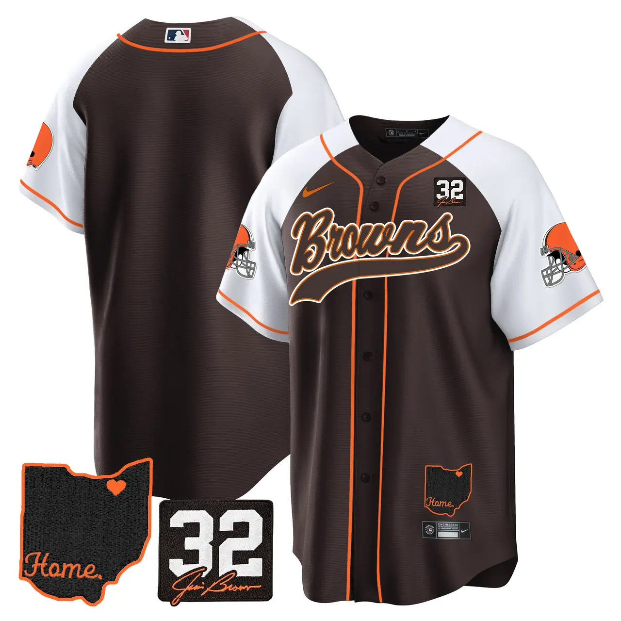 Nick Chubb Cleveland Browns Nike Home Patch Jim Stitched Jersey - Brown - Image 9