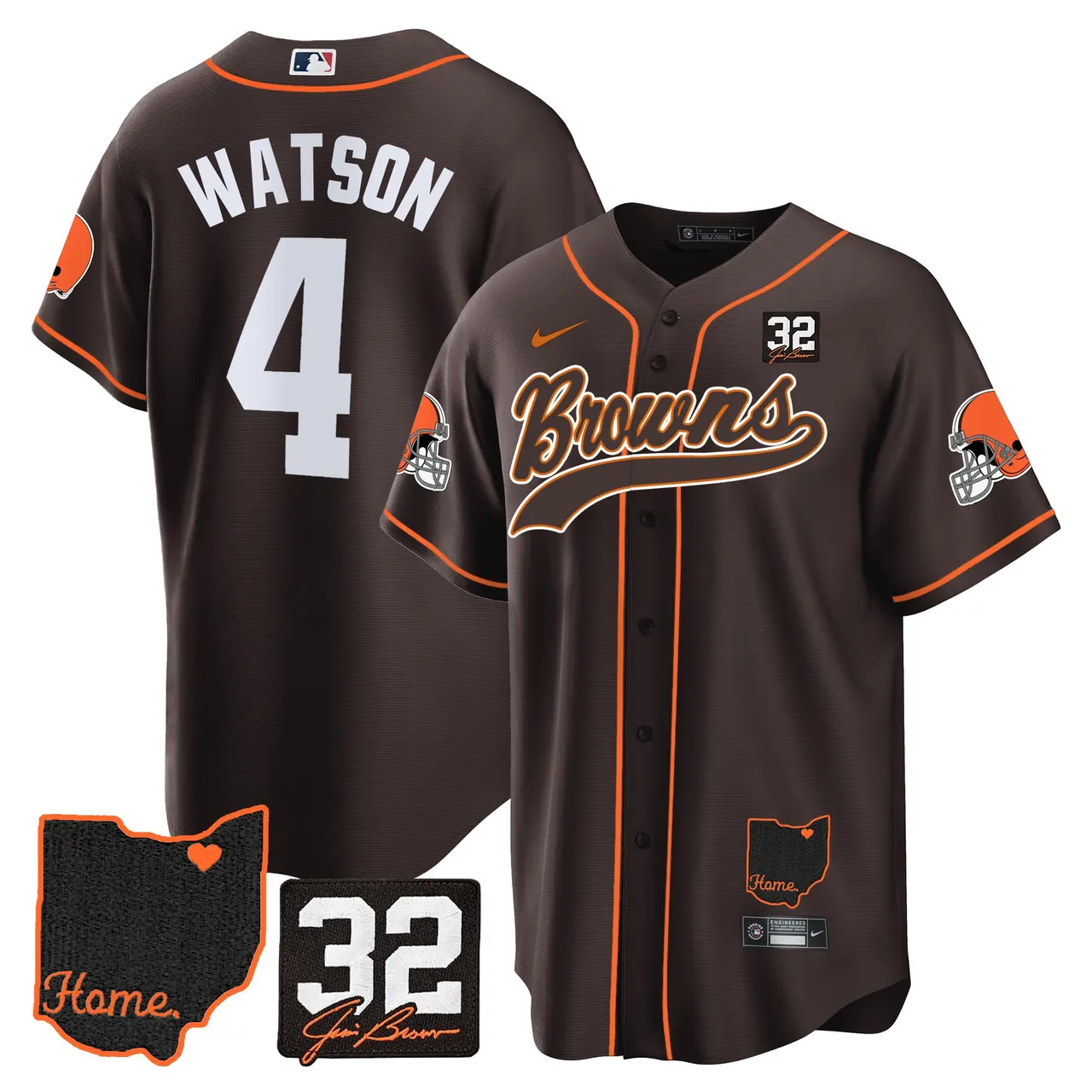 Nick Chubb Cleveland Browns Nike Home Patch Jim Stitched Jersey - Brown - Image 11