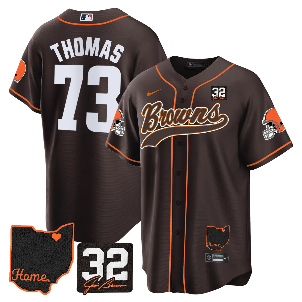 Nick Chubb Cleveland Browns Nike Home Patch Jim Stitched Jersey - Brown - Image 12
