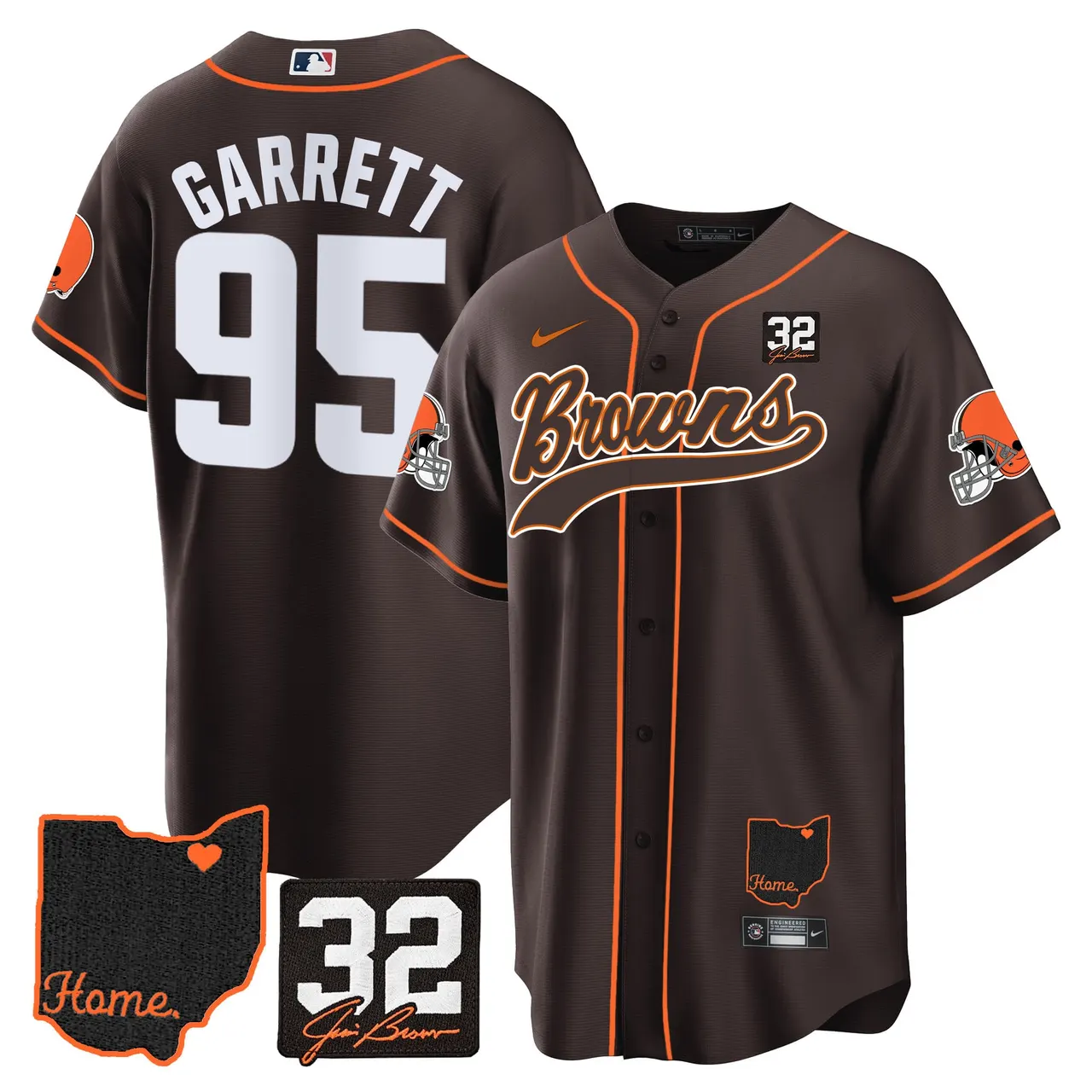 Nick Chubb Cleveland Browns Nike Home Patch Jim Stitched Jersey - Brown - Image 14