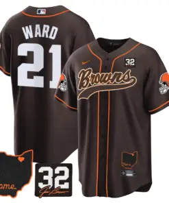 Nick Chubb Cleveland Browns Nike Home Patch Jim Stitched Jersey - Brown - Image 15