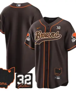 Nick Chubb Cleveland Browns Nike Home Patch Jim Stitched Jersey - Brown - Image 18