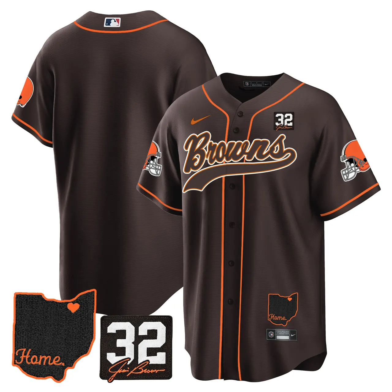 Nick Chubb Cleveland Browns Nike Home Patch Jim Stitched Jersey - Brown - Image 18
