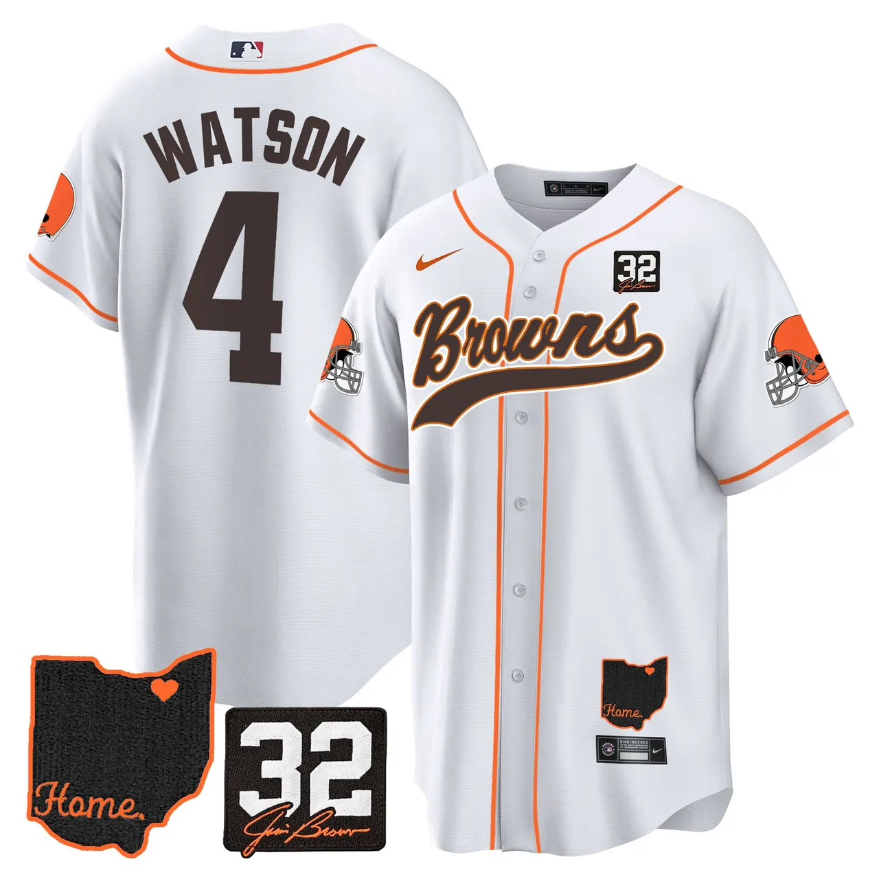 Nick Chubb Cleveland Browns Nike Home Patch Jim Stitched Jersey - Brown - Image 20