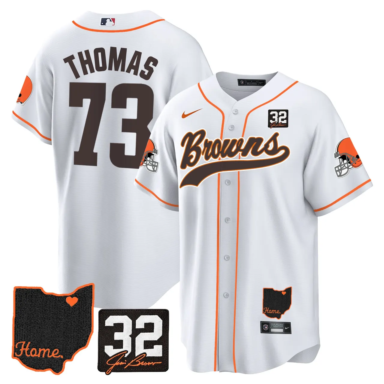 Nick Chubb Cleveland Browns Nike Home Patch Jim Stitched Jersey - Brown - Image 21