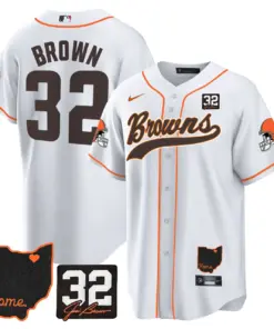 Nick Chubb Cleveland Browns Nike Home Patch Jim Stitched Jersey - Brown - Image 22