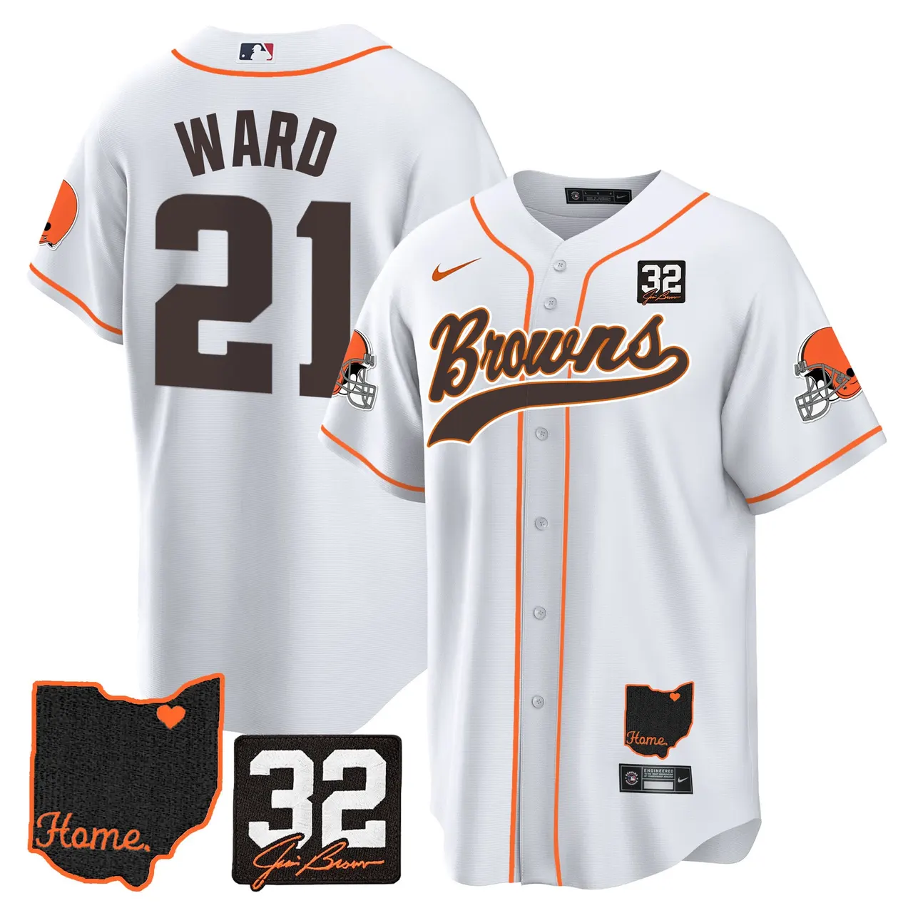 Nick Chubb Cleveland Browns Nike Home Patch Jim Stitched Jersey - Brown - Image 24