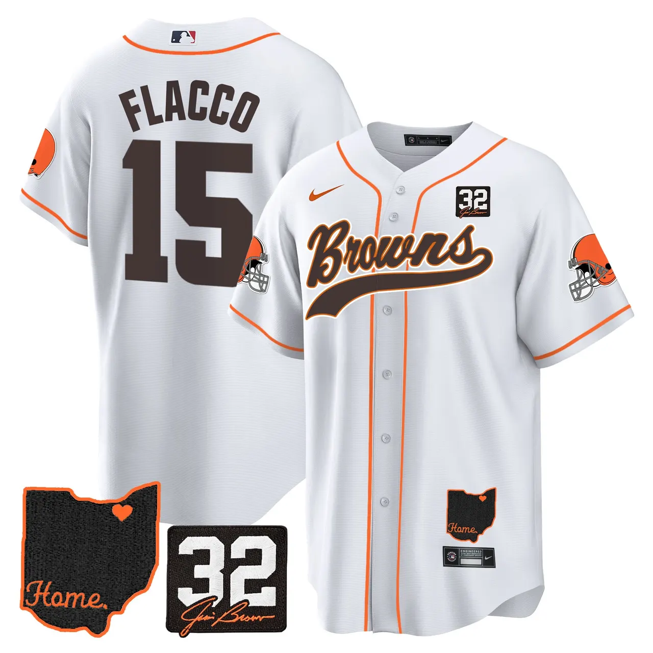 Nick Chubb Cleveland Browns Nike Home Patch Jim Stitched Jersey - Brown - Image 26