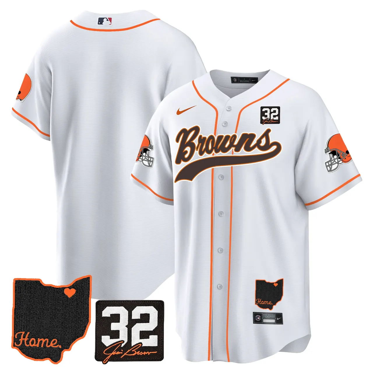 Nick Chubb Cleveland Browns Nike Home Patch Jim Stitched Jersey - Brown - Image 27