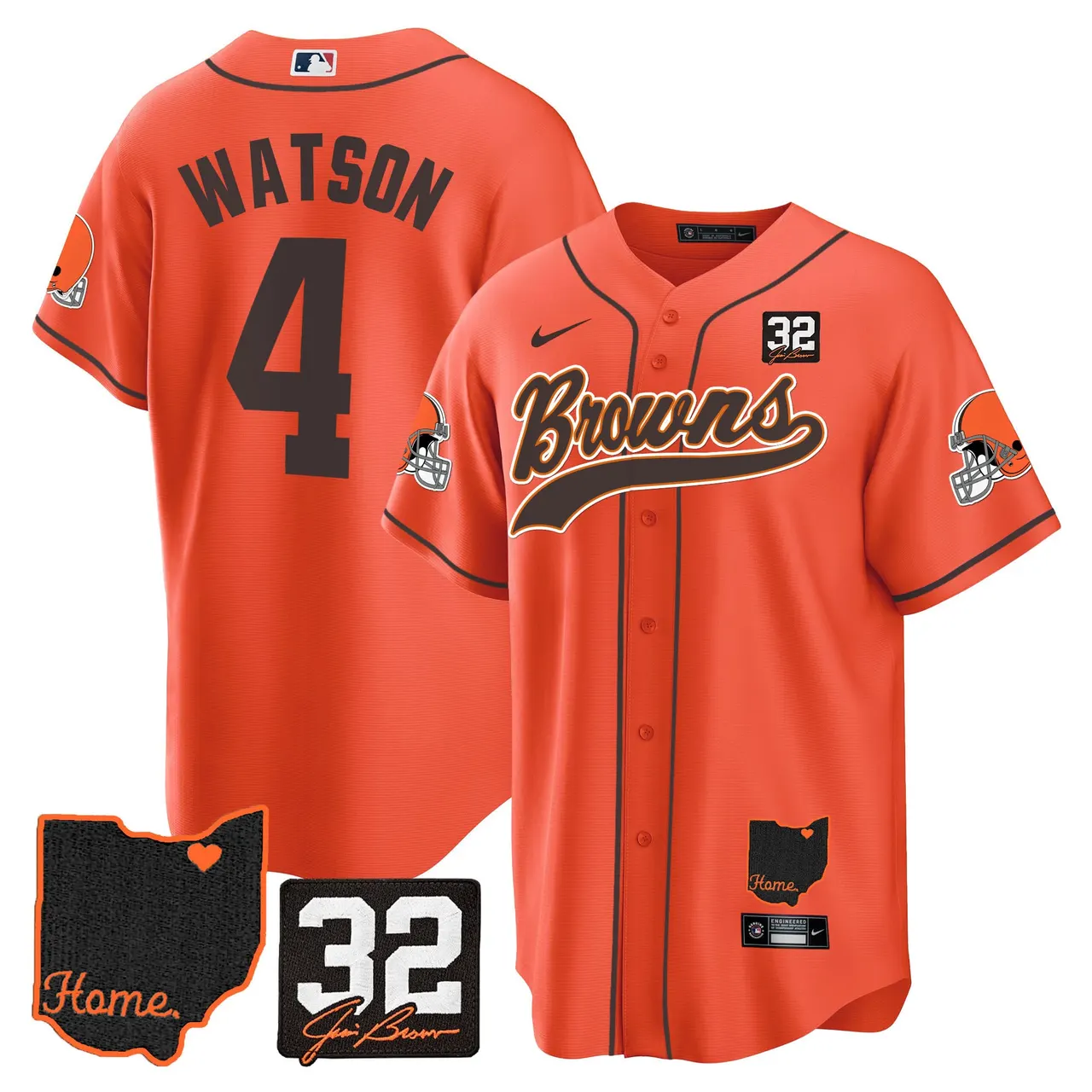Nick Chubb Cleveland Browns Nike Home Patch Jim Stitched Jersey - Brown - Image 29