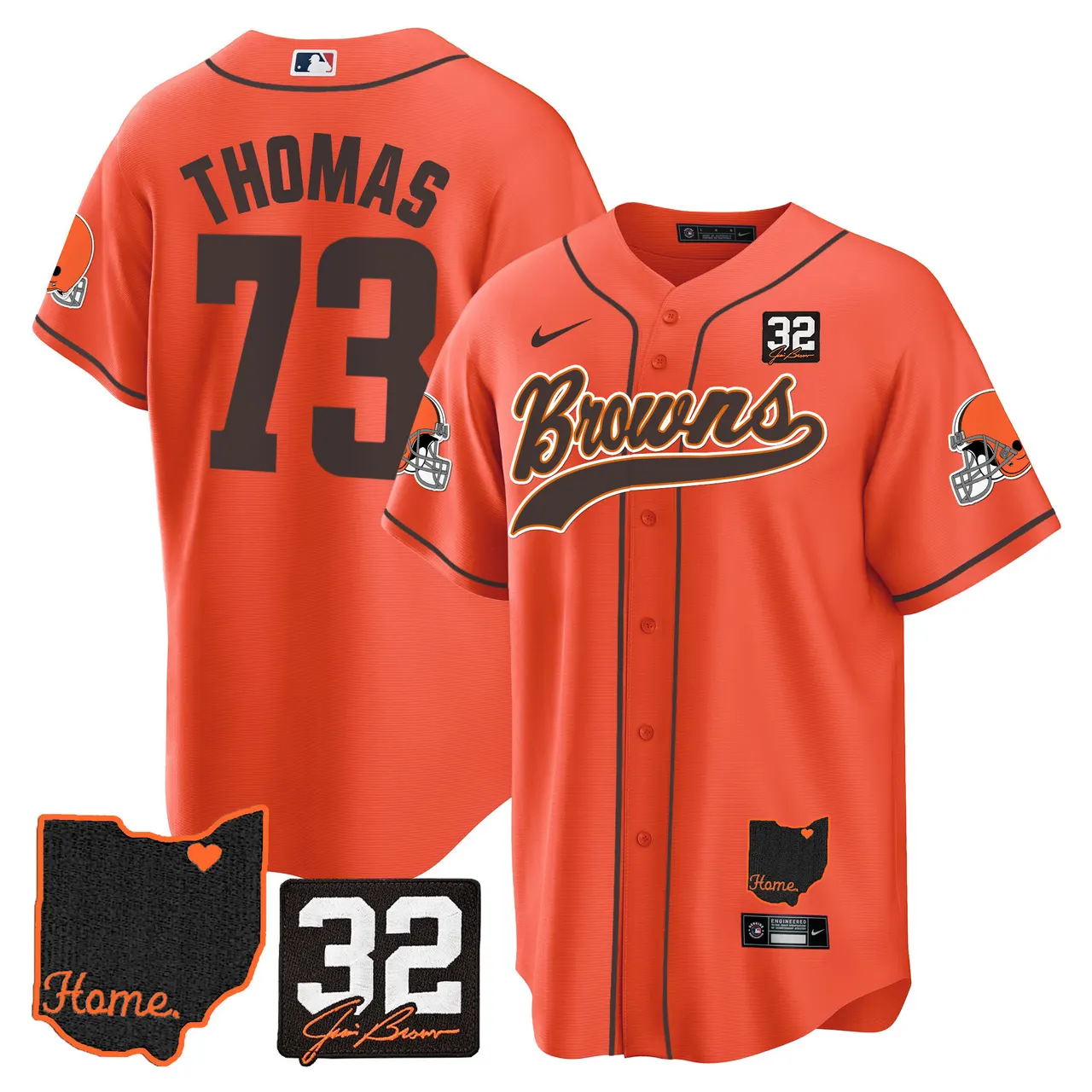 Nick Chubb Cleveland Browns Nike Home Patch Jim Stitched Jersey - Brown - Image 30