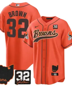 Nick Chubb Cleveland Browns Nike Home Patch Jim Stitched Jersey - Brown - Image 31