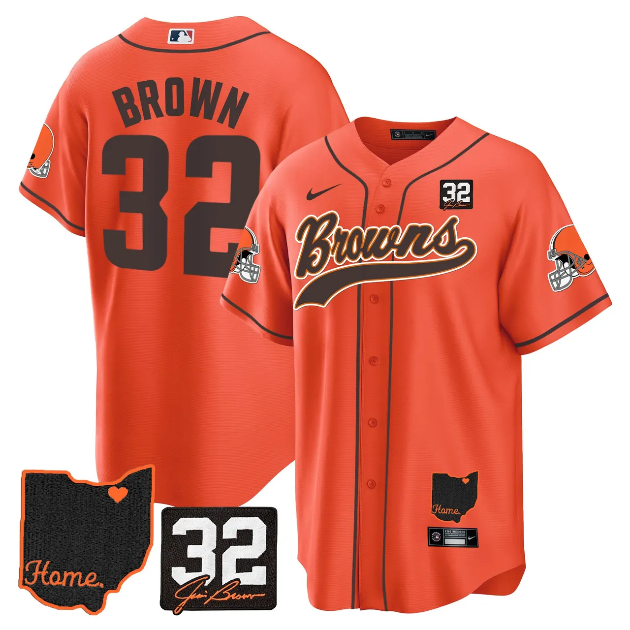 Nick Chubb Cleveland Browns Nike Home Patch Jim Stitched Jersey - Brown - Image 31