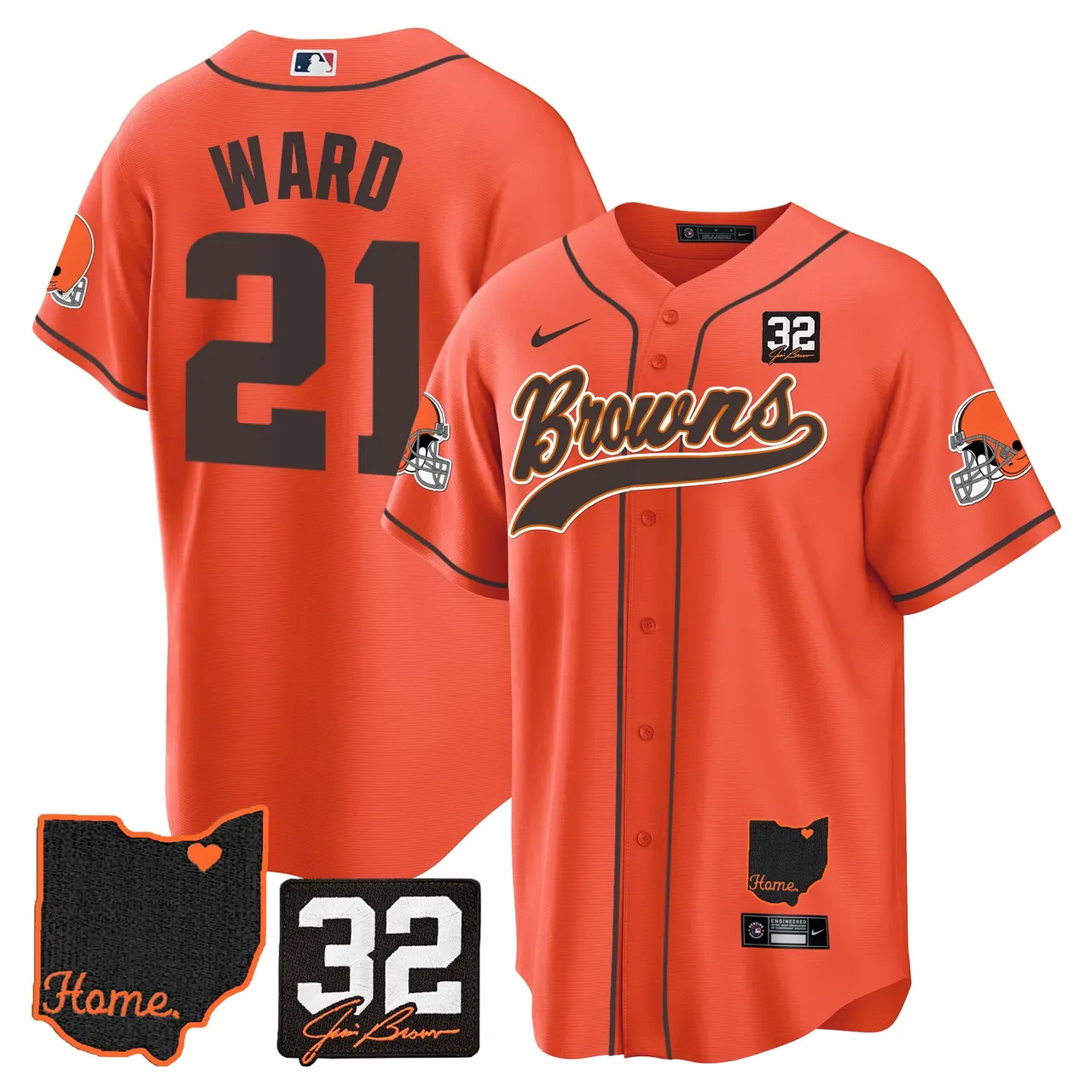 Nick Chubb Cleveland Browns Nike Home Patch Jim Stitched Jersey - Brown - Image 33