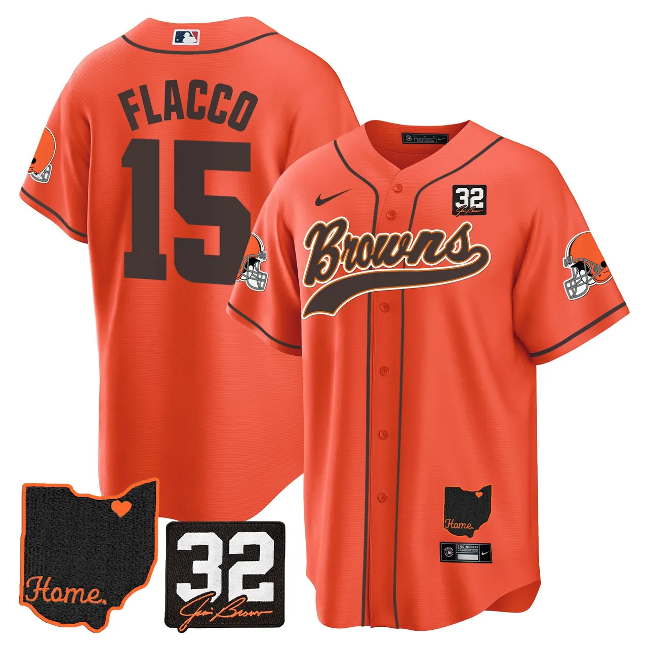 Nick Chubb Cleveland Browns Nike Home Patch Jim Stitched Jersey - Brown - Image 35