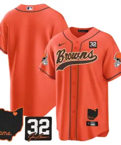Nick Chubb Cleveland Browns Nike Home Patch Jim Stitched Jersey - Brown - Image 36