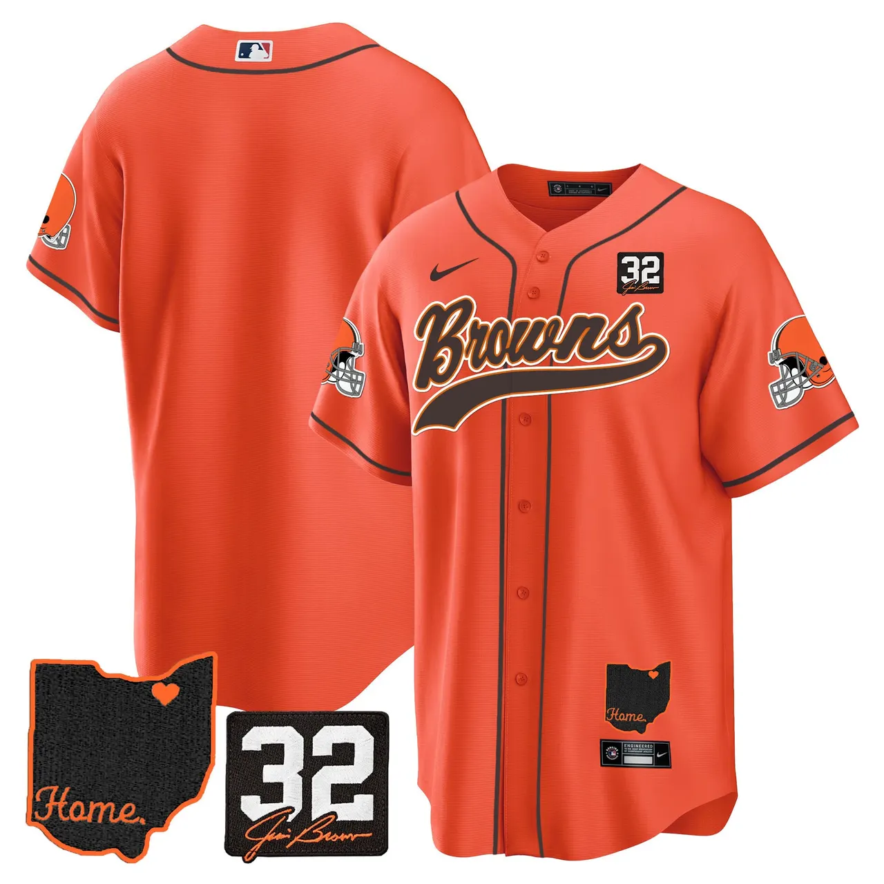 Nick Chubb Cleveland Browns Nike Home Patch Jim Stitched Jersey - Brown - Image 36