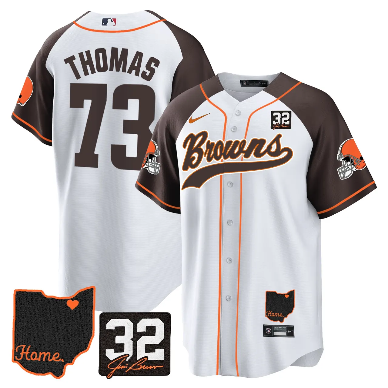 Nick Chubb Cleveland Browns Nike Home Patch Jim Stitched Jersey - Brown - Image 39