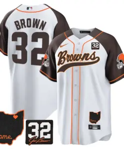 Nick Chubb Cleveland Browns Nike Home Patch Jim Stitched Jersey - Brown - Image 40
